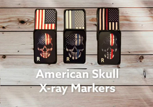 Load image into Gallery viewer, American Flag / Skull X-Ray Marker with Initials - Police / Firefighter Support (Copy)