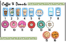 Load image into Gallery viewer, Coffee and Donuts Xray Markers Milk Cookies