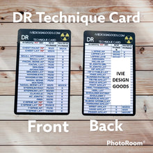 Load image into Gallery viewer, Xray CR & DR Technique Chart / Marker Parker Card - Student, beginner tech