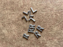 Load image into Gallery viewer, Medium Letters for X-Ray Markers - Unmounted R & L Lead Letters - 3/8" lead letter for Left and Right