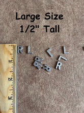 Load image into Gallery viewer, Large Letters for X-Ray Markers - Unmounted R & L Lead Letters - 1/2" lead letter for Left and Right