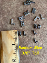 Load image into Gallery viewer, Large Letters for X-Ray Markers - Unmounted R & L Lead Letters - 1/2" lead letter for Left and Right