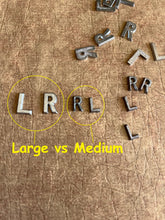 Load image into Gallery viewer, Medium Letters for X-Ray Markers - Unmounted R & L Lead Letters - 3/8" lead letter for Left and Right