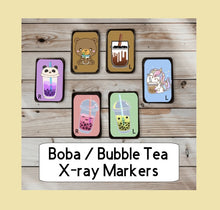 Load image into Gallery viewer, Boba Tea X-Ray Marker - Cute Bubble Tea Xray Markers with Initials - Matcha Green Tea Bubble Tea Brown Sugar