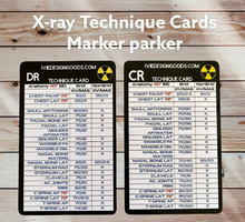 Load image into Gallery viewer, Xray CR & DR Technique Chart / Marker Parker Card - Student, beginner tech