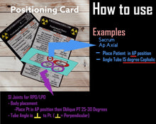 Load image into Gallery viewer, Xray Positioning Card and Fluoroscopy exams list and angulations
