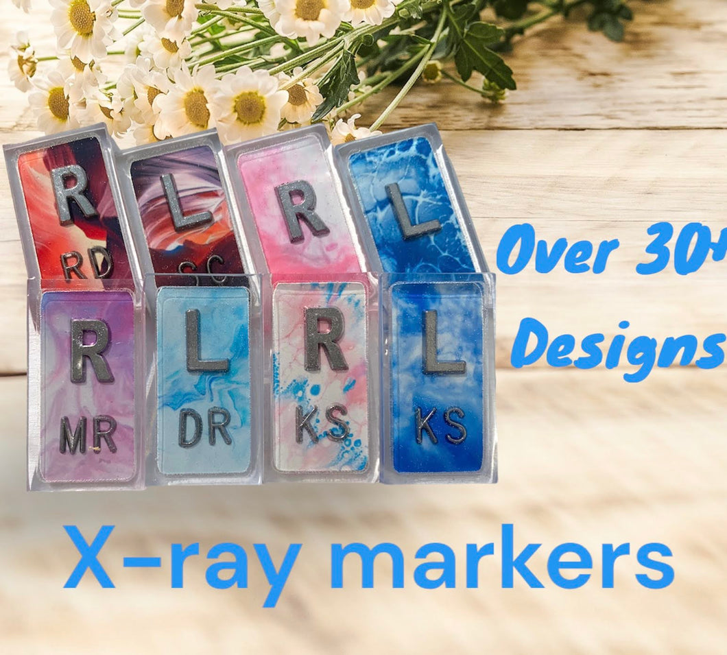 1-4 Sets X-ray Markers with Initial - Water Color - Misc Prints