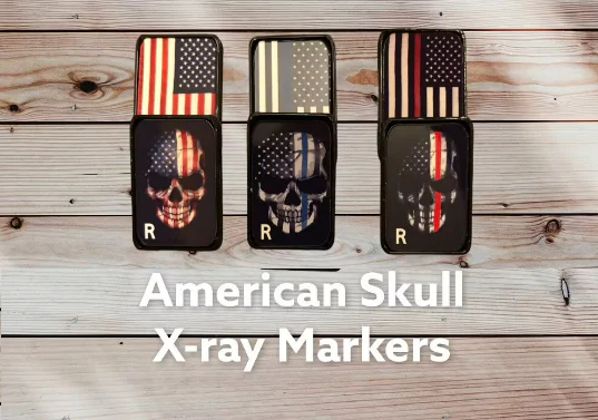 American Flag / Skull X-Ray Marker with Initials - Police / Firefighter Support (Copy)