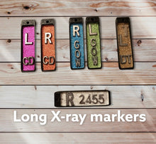 Load image into Gallery viewer, Long Xray Markers Xray Markers with Initials letters or numbers A-Z;0-9 up to 5 letters or numbers, upright arrow
