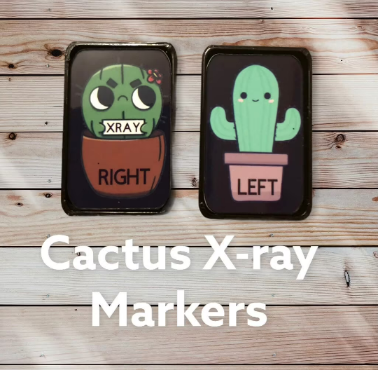 Happy and Grumpy Cactus Xray Markers with Initials