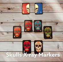 Load image into Gallery viewer, Sugar Floral Skull Xray Markers with Initials
