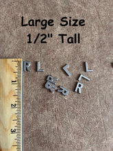 Load image into Gallery viewer, Large Letters for X-Ray Markers - Unmounted R &amp; L Lead Letters - 1/2&quot; lead letter for Left and Right
