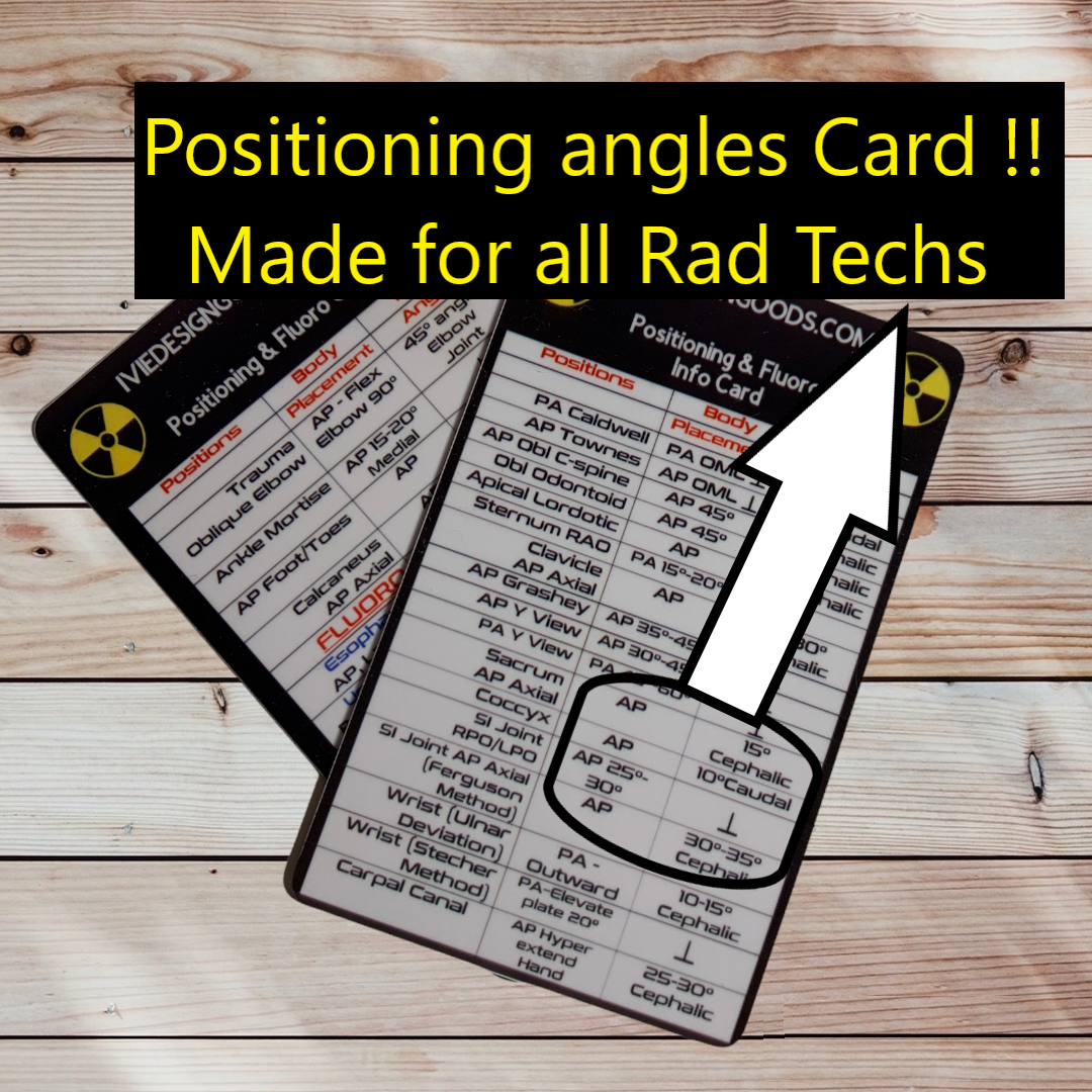 Xray Positioning Card and Fluoroscopy exams list and angulations – IVIE ...